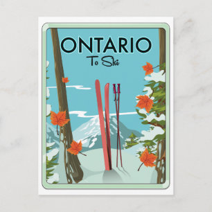 Ontario zum Skifahren Feiertagspostkarte