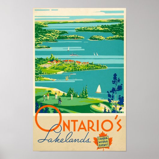 Ontario's Lakelands, Kanadische Eisenbahn - Reise Poster (Vorne)