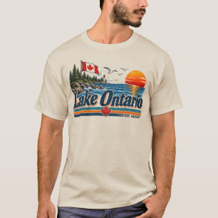 Ontariosee Est. 1615 Vintage-Sonnenuntergang T-Shirt