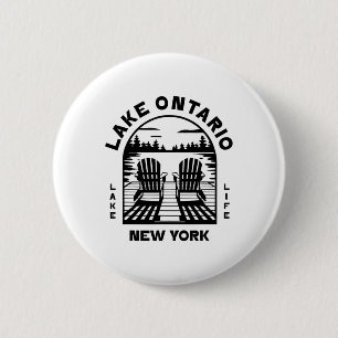 Ontariosee New York Outdoor-Vintage Button