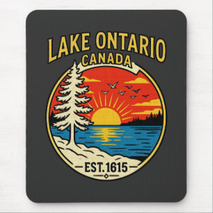 Ontariosee Pop-Art-Sonnenuntergangs-Grafik-Farbenb Mousepad