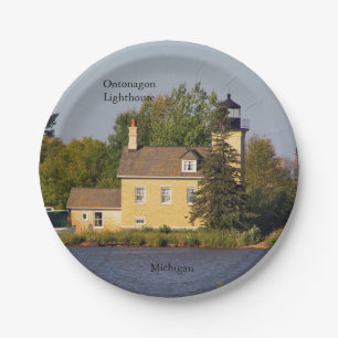 Ontonagon Lighthouse 2023 Papierplatte Pappteller