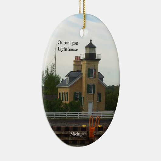 Ontonagon Lighthouse Oval Ornament (Rechts)