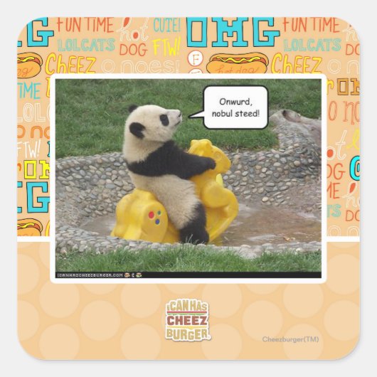 Onwurd, nobul Steed! Quadratischer Aufkleber (Vorderseite)