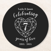 Onyx 7 Jahre personalisiert Runder Pappuntersetzer (Vorderseite)