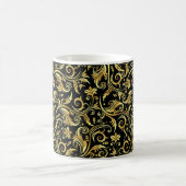 Onyx Black Golden Scrollwork Kaffeetasse (Mittel)