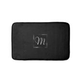 Onyx Black Velvet | Chalkboard Grunge Monogram Badematte (Vorderseite)