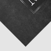 Onyx Black Velvet | Chalkboard Grunge Monogram Seidenpapier (Ausschnitt)