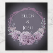 Onyx Black Velvet | Chalkboard Grunge Monogram Weinetikett (Einzelnes Label)