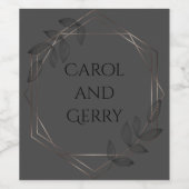 Onyx Black Velvet | Chalkboard Grunge Monogram Weinetikett (Einzelnes Label)