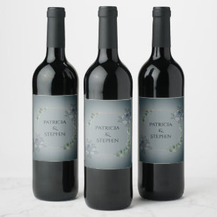 Onyx Black Velvet Chalkboard Grunge Vintag Weinetikett