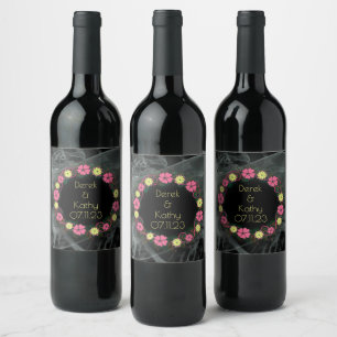 Onyx Black Velvet Chalkboard Grunge Vintag Weinetikett