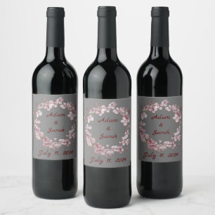 Onyx Black Velvet Chalkboard Grunge Vintag Weinetikett