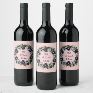 Onyx Black Velvet Chalkboard Grunge Vintag Weinetikett