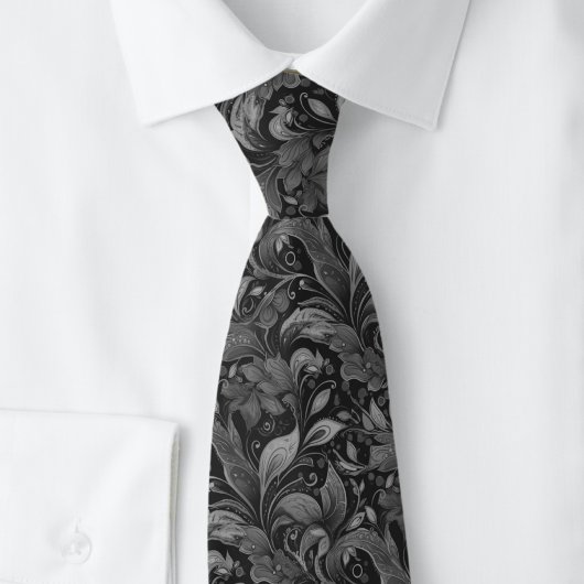 Onyx Botanical Batik Krawatte