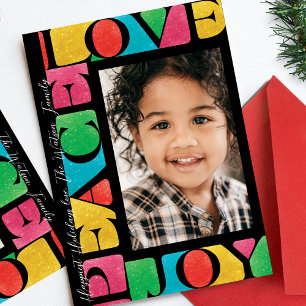 onyx bunt LIEBE PEACE JOY Ein Foto modern Feiertagskarte