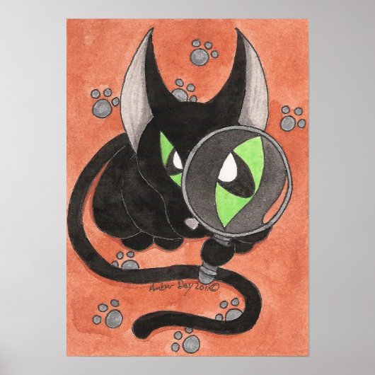 Onyx cat ‘Something is Afoot’ Poster (Vorne)