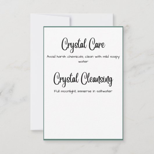 Onyx Crystal Meaning Card Einladung (Rückseite)