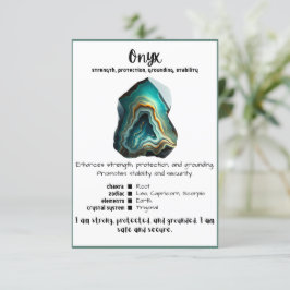 Onyx Crystal Meaning Card Einladung