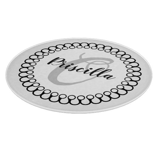 Onyx Decorative Circle Monogram Cutting Board Schneidebrett (Ecke)