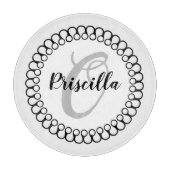 Onyx Decorative Circle Monogram Cutting Board Schneidebrett (Vorderseite)