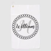 Onyx Decorative Circle Monogram Golf Handtuch (Vorderseite)