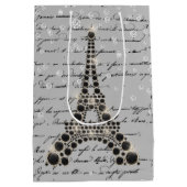 Onyx Eiffel Tower Medium Geschenktasche Mittlere Geschenktüte (Rückseite)