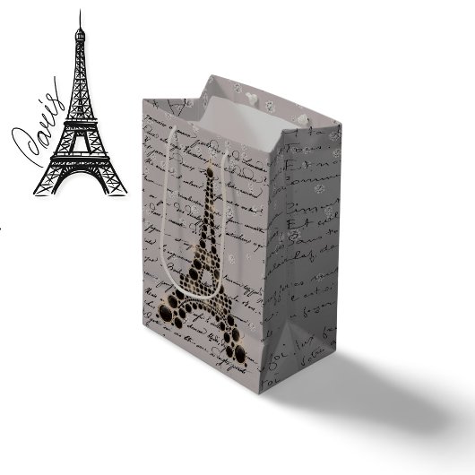 Onyx Eiffel Tower Medium Geschenktasche Mittlere Geschenktüte