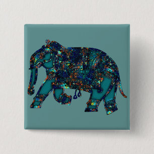 Onyx-Elefant Button