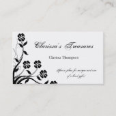 Onyx Floral Swirl Business Card Visitenkarte (Vorderseite)