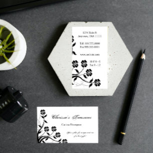 Onyx Floral Swirl Business Card Visitenkarte