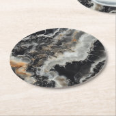 Onyx Gem Natural Pattern Runder Pappuntersetzer (Angewinkelt)