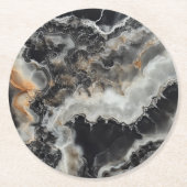 Onyx Gem Natural Pattern Runder Pappuntersetzer (Vorderseite)