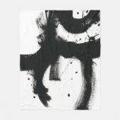 Onyx Gesture - Schwarze Paint Strokes Fleecedecke (Vorderseite)