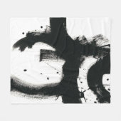 Onyx Gesture - Schwarze Paint Strokes Fleecedecke (Vorderseite (Horizontal))