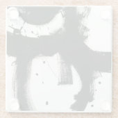 Onyx Gesture - Schwarze Paint Strokes Glasuntersetzer (Rückseite)