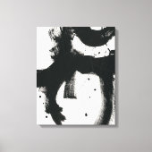 Onyx Gesture - Schwarze Paint Strokes Leinwanddruck (Vorderseite)