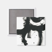 Onyx Gesture - Schwarze Paint Strokes Magnet (Vorderseite/Rückseite)