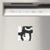 Onyx Gesture - Schwarze Paint Strokes Magnet (In Situ (Geschirrspüler))