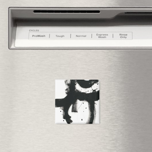 Onyx Gesture - Schwarze Paint Strokes Magnet (In Situ (Geschirrspüler))