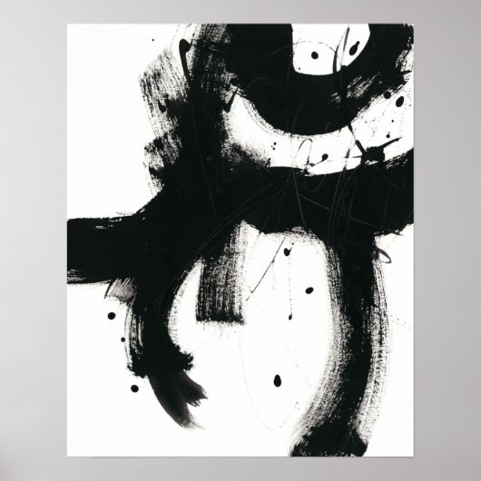 Onyx Gesture - Schwarze Paint Strokes Poster (Vorne)
