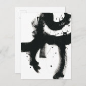 Onyx Gesture - Schwarze Paint Strokes Postkarte (Vorne/Hinten)