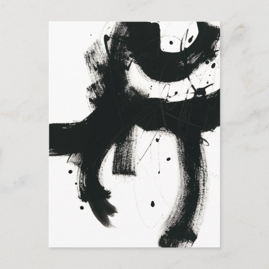 Onyx Gesture - Schwarze Paint Strokes Postkarte (Vorderseite)