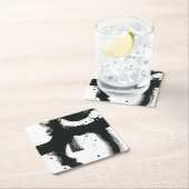 Onyx Gesture - Schwarze Paint Strokes Rechteckiger Pappuntersetzer (Vor Ort)