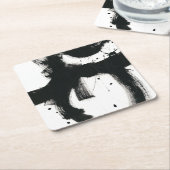 Onyx Gesture - Schwarze Paint Strokes Rechteckiger Pappuntersetzer (angewinkelt)