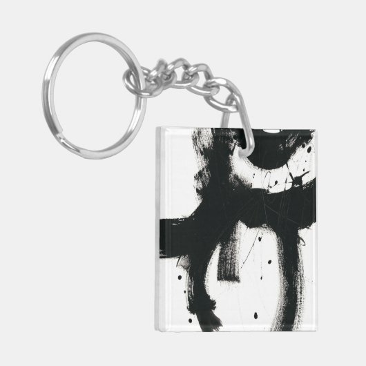 Onyx Gesture - Schwarze Paint Strokes Schlüsselanhänger (Vorderseite links)
