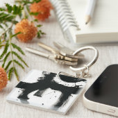 Onyx Gesture - Schwarze Paint Strokes Schlüsselanhänger (Vorderseite rechts)