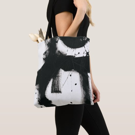 Onyx Gesture - Schwarze Paint Strokes Tasche (Von Nahem)