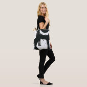 Onyx Gesture - Schwarze Paint Strokes Tasche (Am Model)