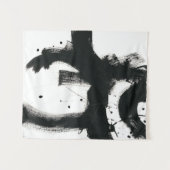 Onyx Gesture - Schwarze Paint Strokes Wandteppich (Vorderseite (Horizontal))